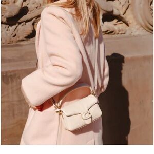 Coach Cream Crossbody with Top Handle and Gold Hardware